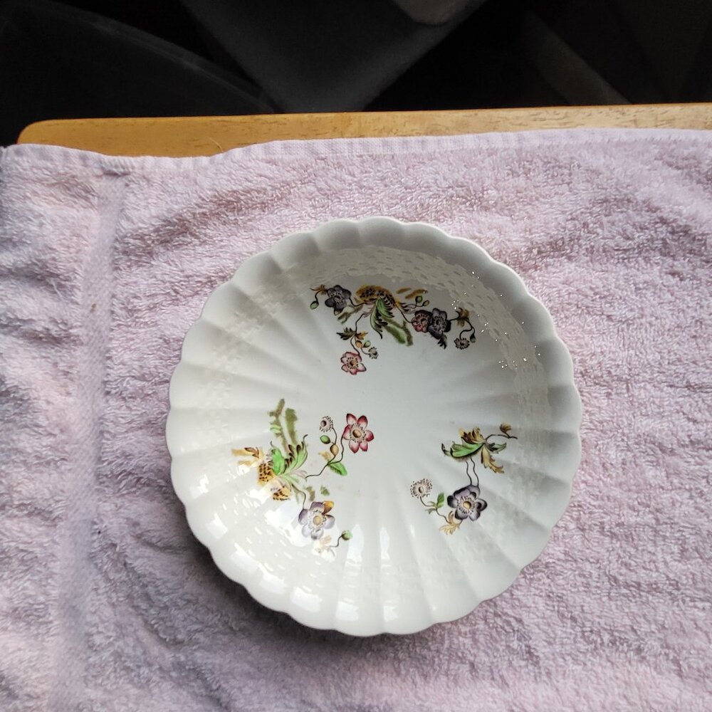 SPODE COPELAND CHINA CEREAL BOWL BASKET WEAVE WICKER LANE MADE IN ENGLAND 'BIN F